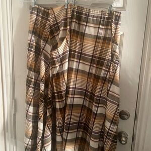 Cato Plaid Maxi Skirt in Green, yellow, Brown and Cream